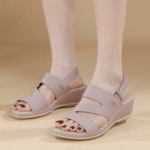 2025 summer new outdoor leisure metal simple wedge heel beach sandals for women