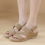 2025 summer new outdoor leisure metal simple wedge heel beach sandals for women - Image 4
