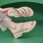 New 2025 Spring and Summer Casual Non-slip Buckle Beach Wedge Heel Large Size Slippers Women - Image 2