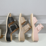 New 2025 summer women's sandals buckle leisure beach seaside comfortable cross-border wedge sandals - Image 3