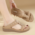 New 2025 Bohemian rhinestone slippers comfortable latex massage thick-soled large size flat shoes - Image 3