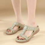 New 2025 Bohemian rhinestone slippers comfortable latex massage thick-soled large size flat shoes - Image 4