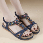 New Summer 2025 Cross-border Bomicia Rhinestone Comfortable Leisure Beach Flat Sandals for Women - Image 3