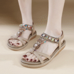 New Summer 2025 Cross-border Bomicia Rhinestone Comfortable Leisure Beach Flat Sandals for Women - Image 4