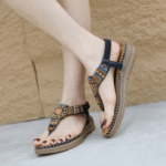 Spot 2025 new sandals Bohemian comfortable beaded seaside flat shoes - Image 7
