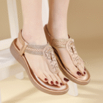 New 2025 Sandals Bohemian Rhinestones Comfortable Seaside Vacation Flat Shoes - Image 2