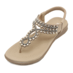 Sandals Bohemian rhinestones comfortable round toe seaside flat shoes - Image 2