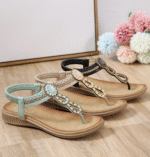 Spot 2025 new sandals Bohemian rhinestones comfortable round toe seaside - Image 5