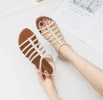 Fashion sandals women's wedge heels 2025 summer new thin straps with skirts Roman shoes - Image 4