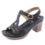 Women’s metal buckles and sewing seams, cross-border chunky high heels - Image 4