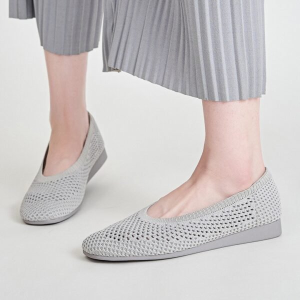 New wedge heel shoes 2025 Amazon comfortable versatile fly woven breathable mother's shoes