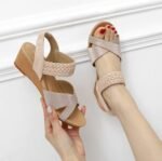 Foreign trade sandals women’s wedge heel open toe fashionable women’s shoes - Image 5