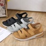 New lightweight sandals casual sports comfortable thick sole Velcro stitching large size women's shoes - Image 2