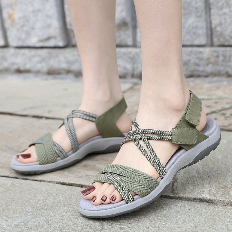 O1CN0190pnXB2DMZ8VEgmVT_!!3707858595-0-cib New 2025 Foreign Trade Sports Sandals with Elastic Band and Velcro Large Size Women's Shoes Dropshipping - Image 1