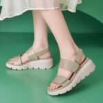 Summer 2025 Amazon New Diamond Velcro Women’s Sandals Wedge Heel Casual Lightweight