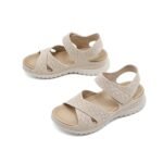 Amazon European and American sports casual sandals new 2025 Velcro hollow thick bottom women's sandals - Image 7