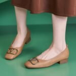 New 2025 Amazon Metal Buckle Simple Comfortable Non-tiring Heel Shoes