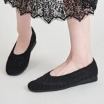 New wedge heel shoes 2025 Amazon comfortable versatile fly woven breathable mother's shoes - Image 5