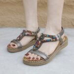 2025 New European and American Sandals Bohemian Rhinestone Comfortable Round Head - Image 2
