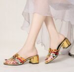 Braided hollow sandals cross-border thick heel - Image 5