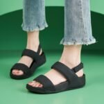 Amazon 2025 Summer New Velcro Lightweight Sports Style Comfortable Elastic Band Large Size Thick-soled Sandals - Image 5