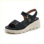 Summer 2025 Amazon New Rhinestone Velcro Wedge Heel Casual Lightweight Large Size Women’s Sandals - Image 4