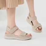 Amazon European and American sports casual sandals new 2025 Velcro hollow beach thick bottom women's sandals