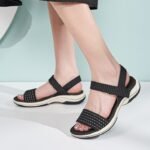 New 2025 foreign trade flying woven sports sandals comfortable wear-resistant flat