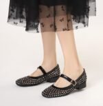 Diamond mesh breathable flat shoes small fragrance style ballet fashion