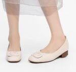 New 2025 autumn and winter upper letter decorative buckle simple and comfortable low heel non-tiring shoes for women - Image 4