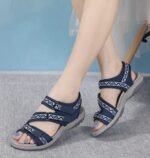 New 2025 Foreign Trade Sports Sandals Printed Velcro Large Size Women's Shoes Dropshipping