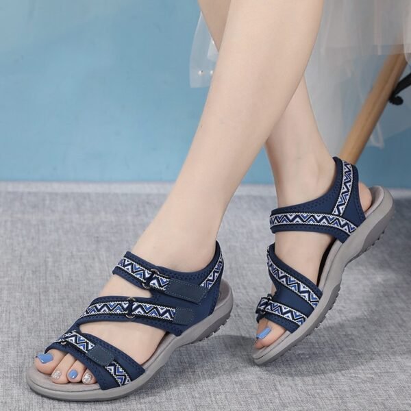 New 2025 Foreign Trade Sports Sandals Printed Velcro Large Size Women's Shoes Dropshipping