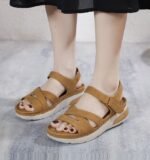 New lightweight sandals casual sports comfortable thick sole Velcro stitching large size women's shoes - Image 5