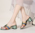Braided hollow sandals cross-border thick heel - Image 8