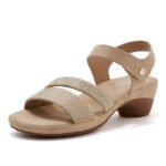 New 2025 Spring and Summer Diamond Fashion Wedge Heel Open Toe Non-slip Wedge Heel Commuter Sandals for Women - Image 3