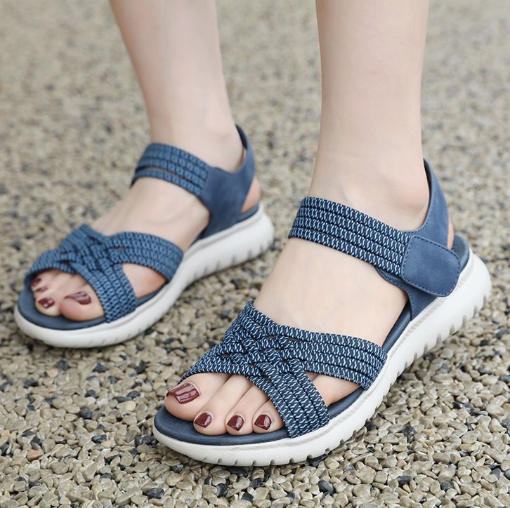 O1CN01kq1ZwH2DMZ6uQP6YW_!!3707858595-0-cib - Copy Amazon 2025 Summer New Sandals Women Lightweight Sports Style Comfortable Elastic Large Size Sandals - Image 1