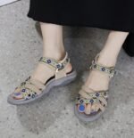 New spring and summer 2025 foreign trade sports sandals with printed Velcro large size women's shoes - Image 4