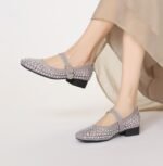 Diamond mesh breathable flat shoes small fragrance style ballet fashion - Image 3