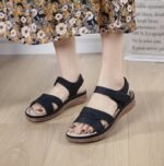 European and American sandals women's cross-border casual lightweight large size retro wedge heel comfortable sandals - Image 2