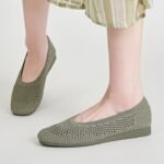 New wedge heel shoes 2025 Amazon comfortable versatile fly woven breathable mother's shoes - Image 3