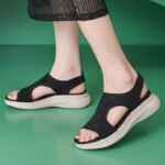 New lightweight sandals casual sports comfortable thick bottom rhinestone stitching large size women's shoes - Image 3