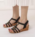 Ximia women’s wedge retro woven beaded Roman shoes - Image 4