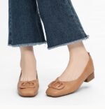 New 2025 autumn and winter upper letter decorative buckle simple and comfortable low heel non-tiring shoes for women