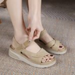 New lightweight sandals casual sports comfortable thick bottom Velcro stitching large size women's shoes - Image 3