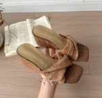 French retro woven slippers for women 2025 - Image 2