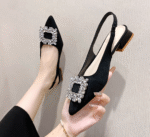 French niche design rhinestone closed-toe sandals for women 2025 - Image 6