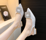French niche design rhinestone closed-toe sandals for women 2025 - Image 4