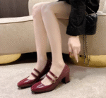 Burgundy Korean style women’s shoes 2025 - Image 3
