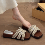 French pearl small fragrance style thick bottom wedge heel - Image 5