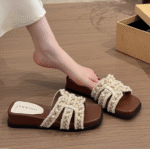 French pearl small fragrance style thick bottom wedge heel - Image 3